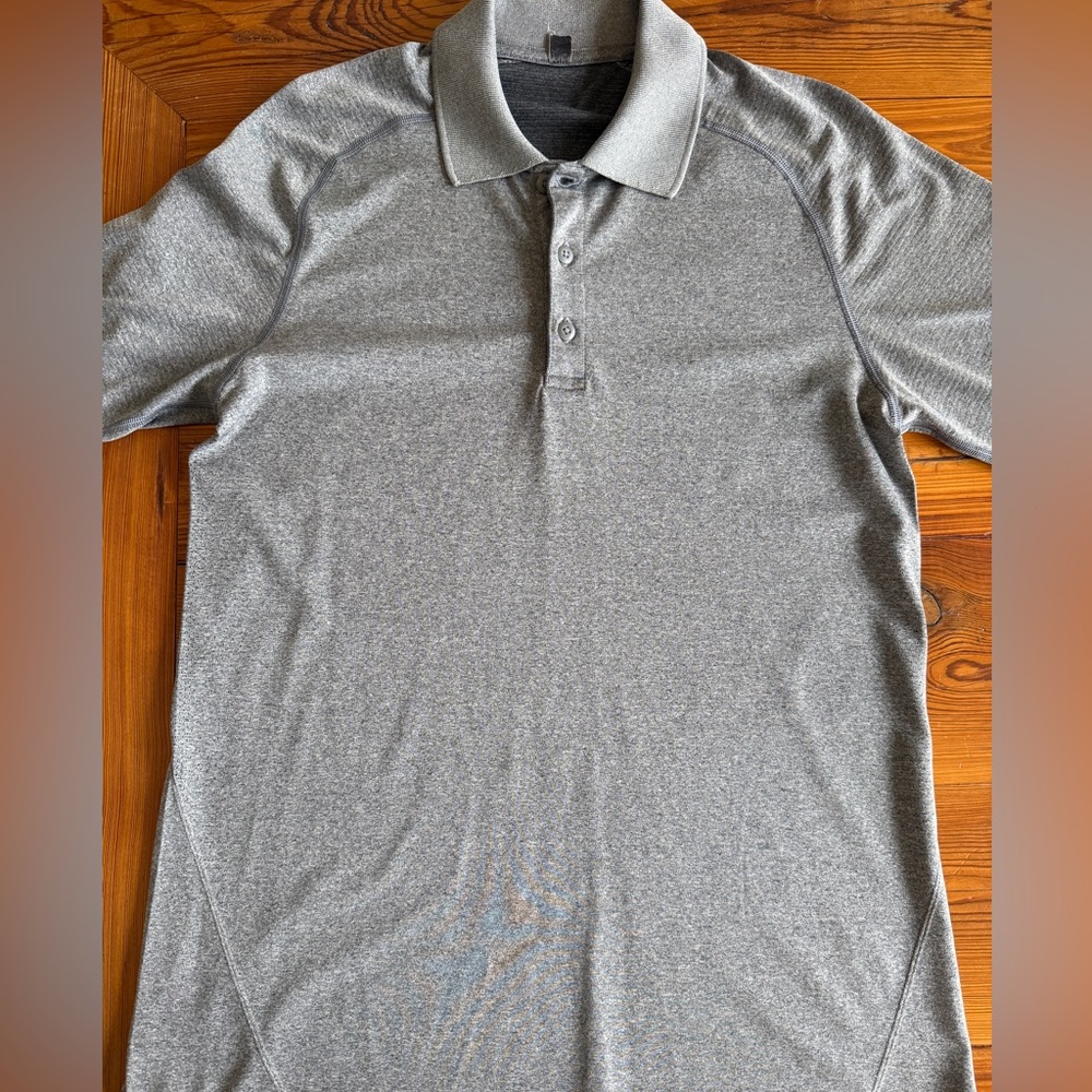 Lululemon Men's Gray Polo Shirt Medium